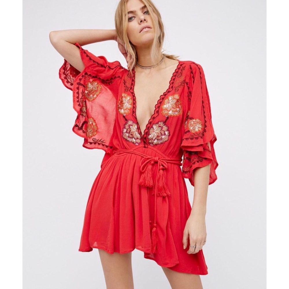 Freepeople Cora Dress in Red NEW W/ TAG